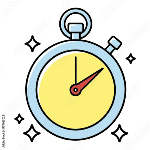 Yellow Stopwatch Timer Vector Icon