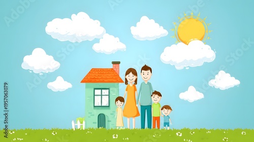 Warm sun shines over cozy home