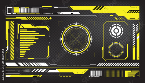 Futuristic Cyberpunk HUD UI Kit – Sci-Fi Tech Interface Elements for Gaming and Motion Graphics