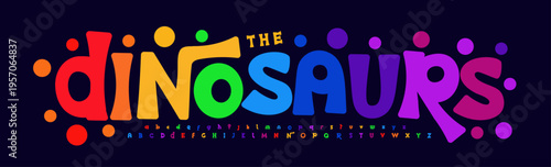 Colorful Fun Alphabet Kid Logo Font, Playful Kids Letters Cute Cartoon Typography for Preschool Learning Headline Title and Logotype, Nursery Poster, Birthday Print, Tee Lettering. Vector Typeset.