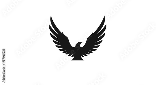 Black silhouette of a bird with outstretched wings on a white background.