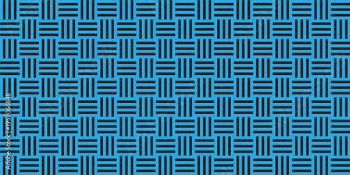 Vector grid metal diamond decor abstract geometric pattern. blue grid square tile fabric pattern decoration repeating texture background.