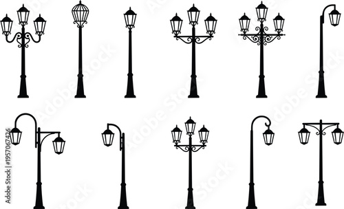 Fitness activities silhouettes vector illustration with treadmill running, cycling, elliptical training, barbell lifting, and gym exercises