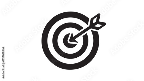 Bullseye Target with Arrow for Business Success and Goal Achievement Concepts