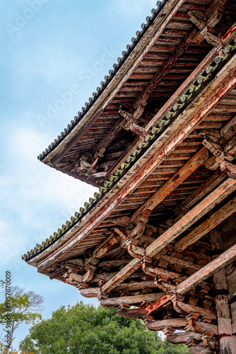 Close Up Architectural Detail of Nandaimon Gate Roof at Todaiji Temple Nara