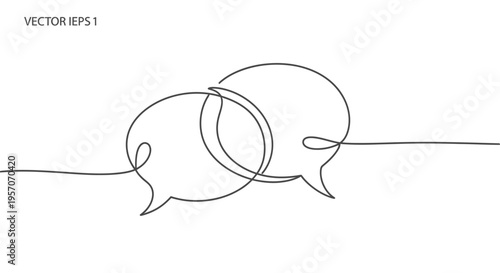 Abstract speech bubbles in a single line drawing style