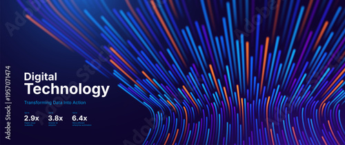 Artificial Intelligence Data Flow Diagram Showing Neural Connections and Digital Processing Streams. Digital Business Transformation Vector Background.
