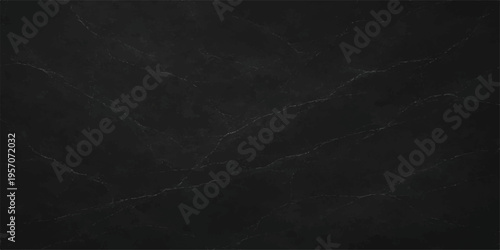 A dark, vintage chalkboard texture features a rough, black grunge surface with faint gray chalk dust patterns, creating a blank, dirty wallpaper backdrop on a weathered wall material