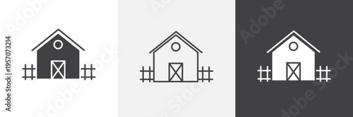 Barn icon element for design projects and web designs