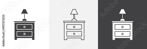 Bedside table icon element for design projects and web designs