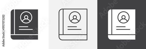 Biography icon element for design projects and web designs