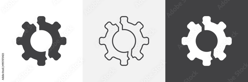 Fototapeta premium Broken gear icon element for design projects and web designs