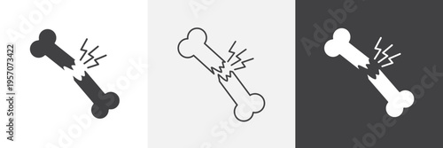 Broken bone icon element for design projects and web designs