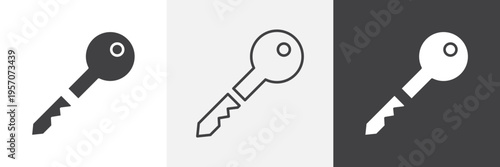 Broken key icon element for design projects and web designs