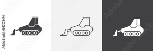 Bulldozer icon element for design projects and web designs