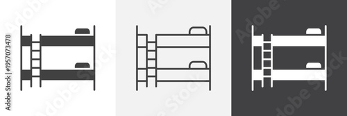 Bunk bed icon element for design projects and web designs