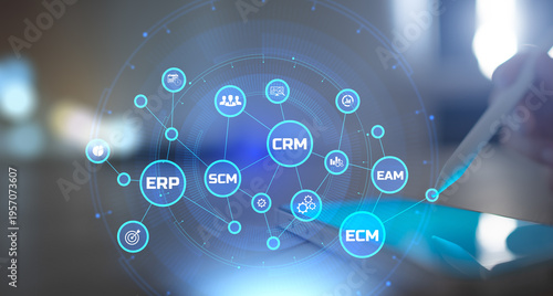 Картината върху платно Enterprise Resource Planning and Customer Relationship Management System Integration