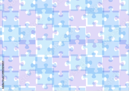 青いジグソーパズルのシームレスパターン