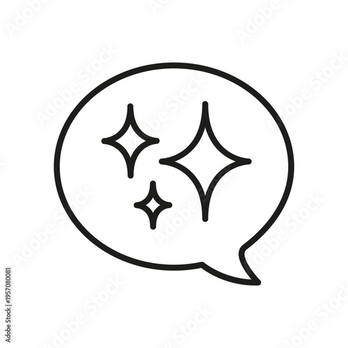 ai generative bubble icon in thin line style