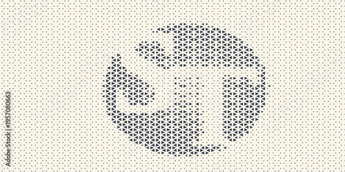 Triangle Shapes Vector Abstract Geometric Technology Background. Radial Composition Halftone Frame Triangular Retro Simple Pattern. Minimal Style Dynamic Tech Wallpaper