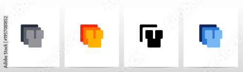 Squares Rounded Corners Stack Layers Initial Letter Logo Design Y