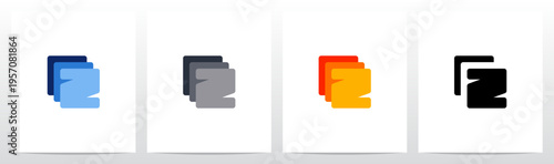 Squares Rounded Corners Stack Layers Initial Letter Logo Design Z