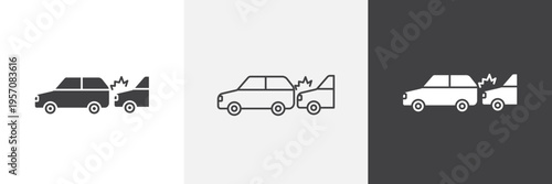 Car accident icon element for design projects and web designs