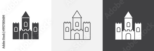 Castle icon element for design projects and web designs