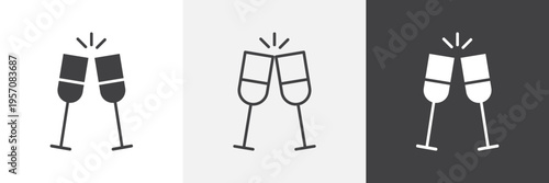 champagne glasses icon element for design projects and web designs