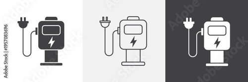 Charging station icon element for design projects and web designs