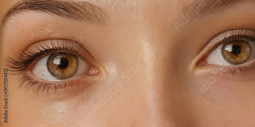 Female brown eye close up with natural light