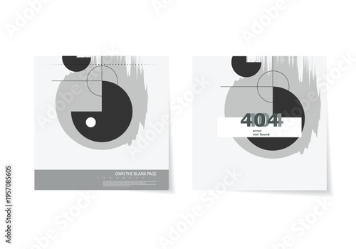 Black grunge round shapes on a white background. Hand drawn circular brush strokes. Vector Illustration.