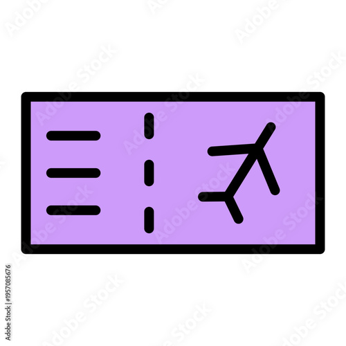 Airline Ticket  Vector Filled Icon Design