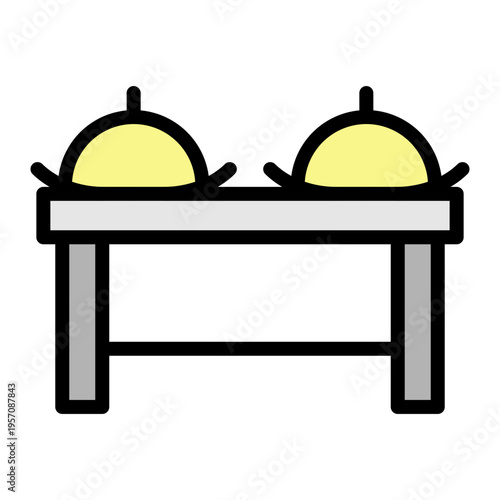 Hotel Buffet Vector Filled Icon Design