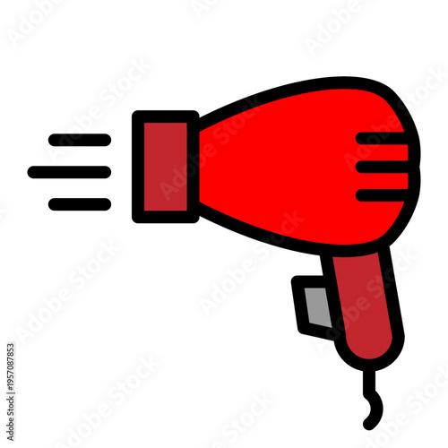 Hotel Hair Dryer Vector Filled Icon Design