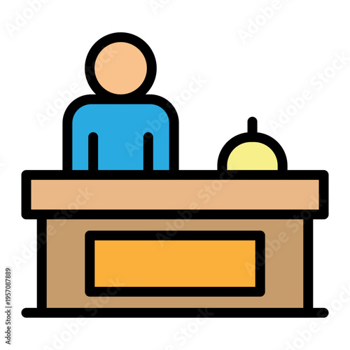 Hotel Check In Vector Filled Icon Design