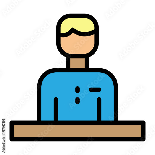 Hotel Receptionist Vector Filled Icon Design