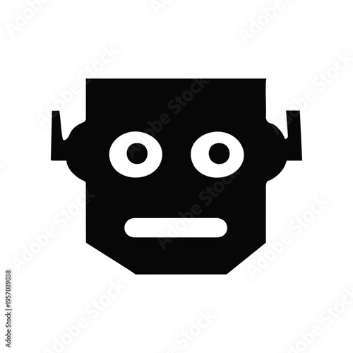 Robot Face Grumpy Expression