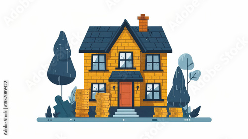 Real estate market growth, Increase money with investment property concept background