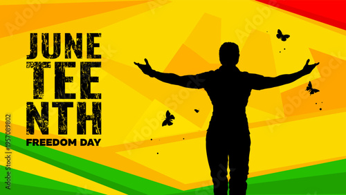 Juneteenth banner. Freedom day. Juneteenth Independence Day.	