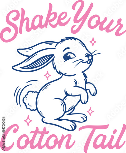 Shake Your Cotton Tail SVG, Easter Bunny SVG, Easter Vibes SVG,  Cute Easter SVG