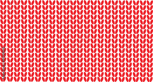 Seamless red knitted fabric pattern vector illustration warm cozy textile texture abstract winter sweater design background backdrop material