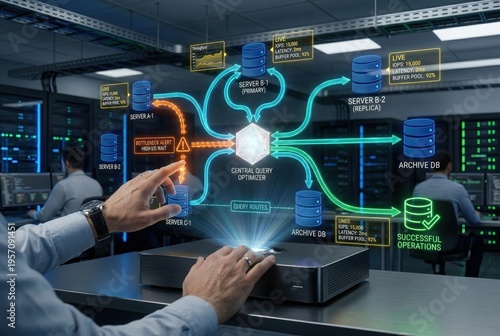 Holographic Database Management System Interface - Enterprise SQL Query Optimization Platform with Performance Monitoring and Bottleneck Detection Analytics