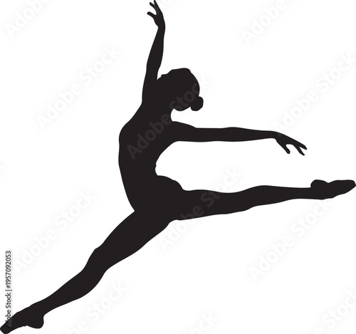 Graceful Athletic Dance Leap Art