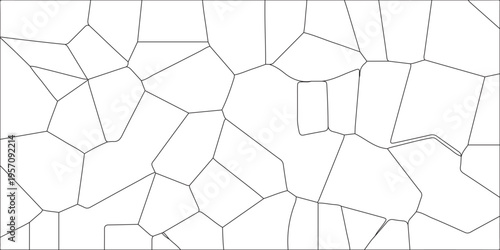 Abstract black & white metal grid isolated on the white background. Abstract geometric pattern with crossing thin straight lines. Geometric network of irregular polygons with clean, minimalistic lines
