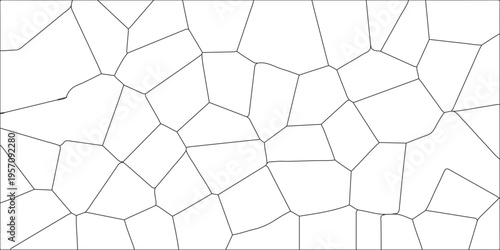 Abstract black & white metal grid isolated on the white background. Abstract geometric pattern with crossing thin straight lines. Geometric network of irregular polygons with clean, minimalistic lines