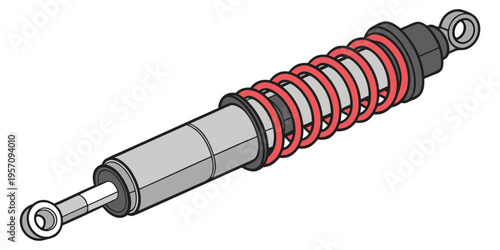 A red and black electric car battery charger tool with metal clips and a plastic cable accessory is isolated on a white background as a macro technology object.
