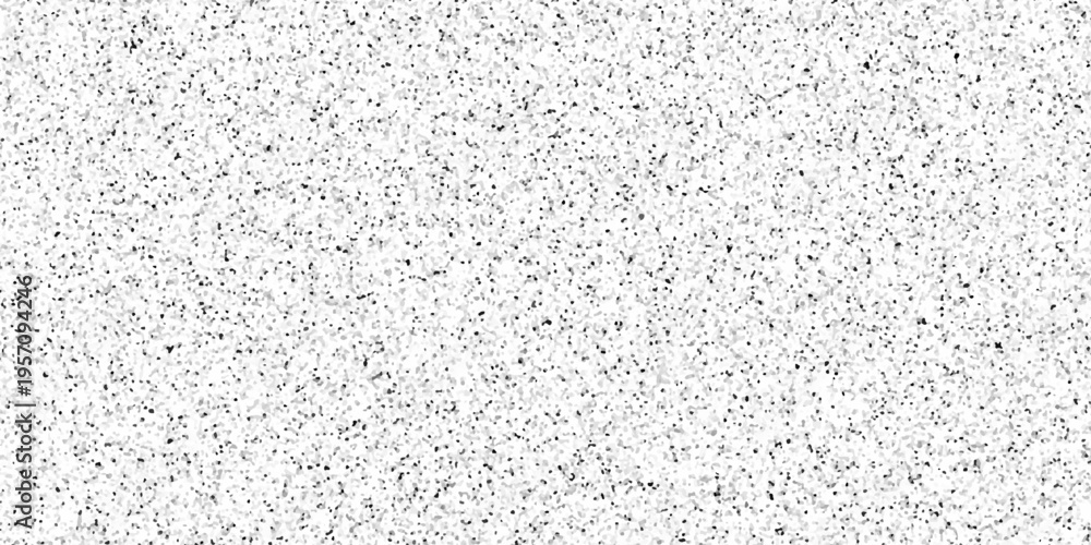 Obraz premium Minimalist white background with dense fine black speckles, terrazzo flooring texture polished stone, organic grain texture, random noise pattern, soft contrast, clean and modern abstract surface.