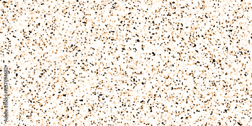 Minimalist brown background with dense fine black speckles, terrazzo flooring texture polished stone, organic grain texture, random noise pattern, soft contrast, clean and modern abstract surface.