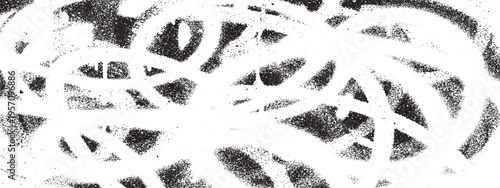 Abstract chaotic spray paint scribble texture, distressed black lines on white background, artistic pattern, grunge pattern